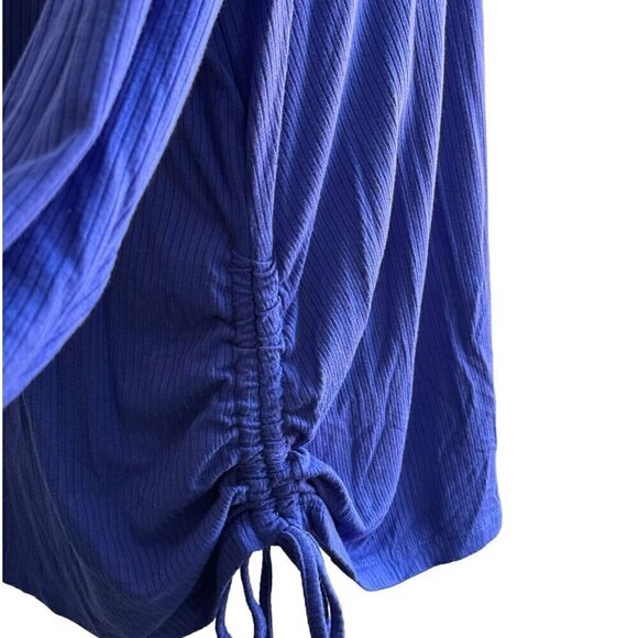 Eloquii Purple Top Round Neck Long Sleeves Side Ruching Women's PLUS Sz 22/24 - Picture 5 of 9